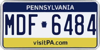 PA license plate MDF6484
