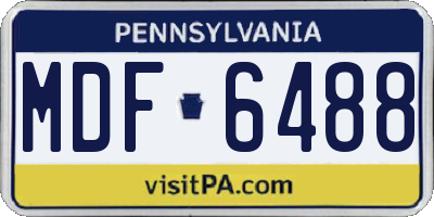 PA license plate MDF6488