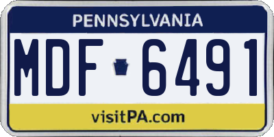 PA license plate MDF6491