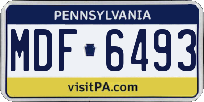PA license plate MDF6493