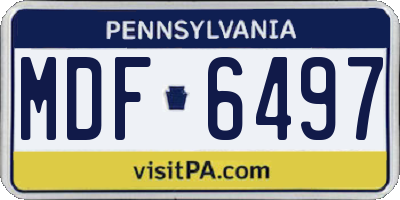 PA license plate MDF6497