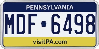 PA license plate MDF6498