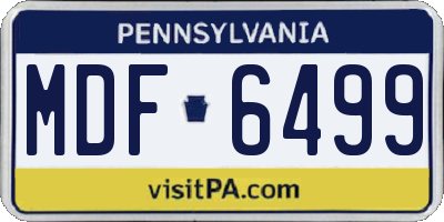PA license plate MDF6499