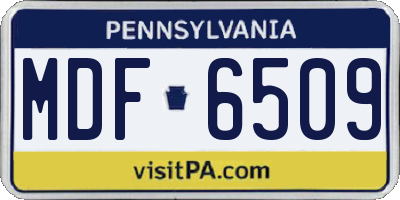 PA license plate MDF6509