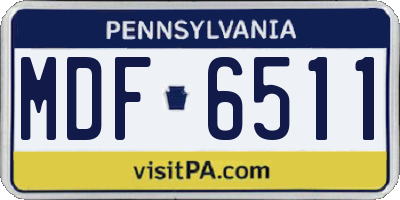 PA license plate MDF6511