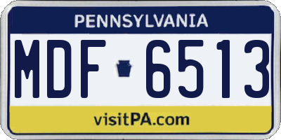 PA license plate MDF6513