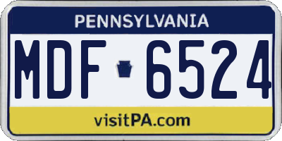 PA license plate MDF6524