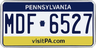 PA license plate MDF6527