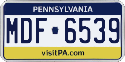 PA license plate MDF6539
