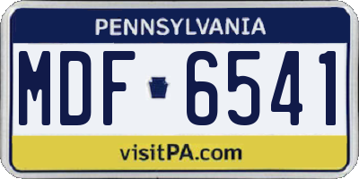 PA license plate MDF6541
