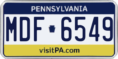 PA license plate MDF6549