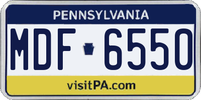 PA license plate MDF6550