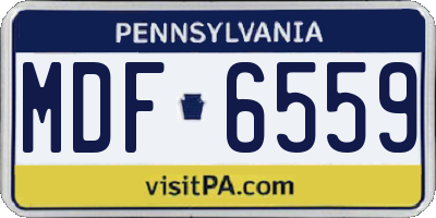 PA license plate MDF6559