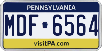 PA license plate MDF6564