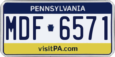PA license plate MDF6571