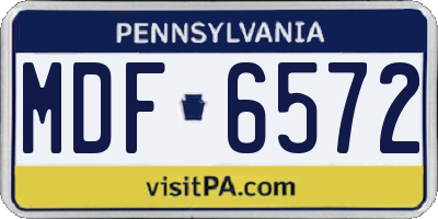 PA license plate MDF6572