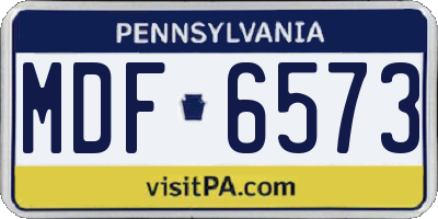 PA license plate MDF6573