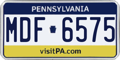 PA license plate MDF6575