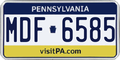 PA license plate MDF6585