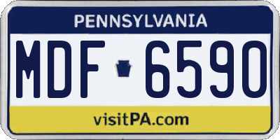 PA license plate MDF6590