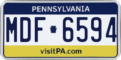 PA license plate MDF6594