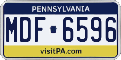 PA license plate MDF6596