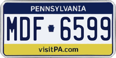 PA license plate MDF6599