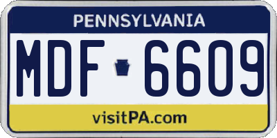 PA license plate MDF6609