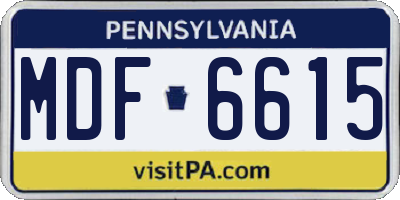 PA license plate MDF6615