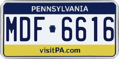 PA license plate MDF6616