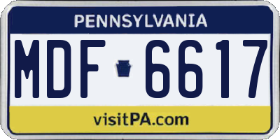 PA license plate MDF6617