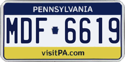 PA license plate MDF6619