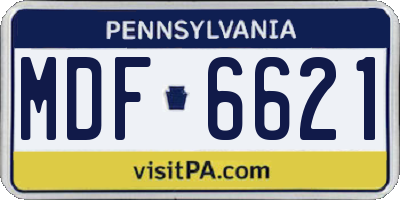 PA license plate MDF6621