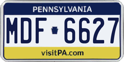 PA license plate MDF6627