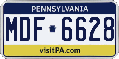 PA license plate MDF6628