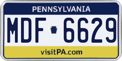 PA license plate MDF6629