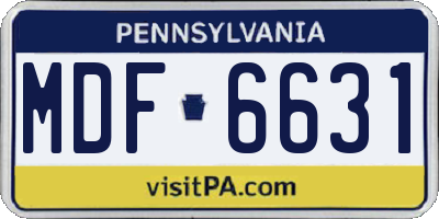 PA license plate MDF6631