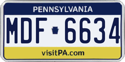 PA license plate MDF6634