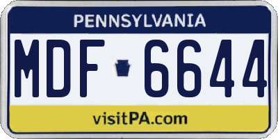 PA license plate MDF6644