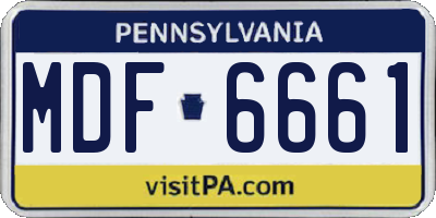 PA license plate MDF6661