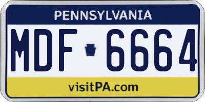 PA license plate MDF6664