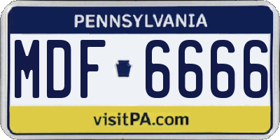 PA license plate MDF6666