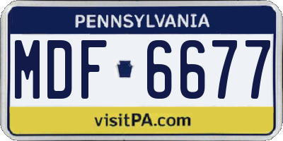 PA license plate MDF6677