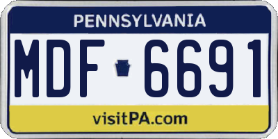 PA license plate MDF6691