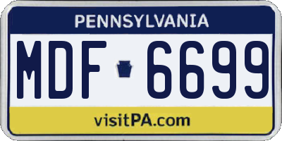 PA license plate MDF6699