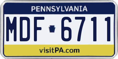 PA license plate MDF6711