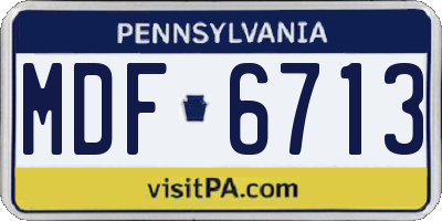 PA license plate MDF6713