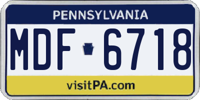 PA license plate MDF6718