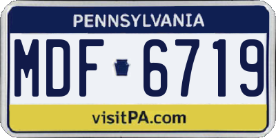PA license plate MDF6719