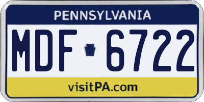 PA license plate MDF6722